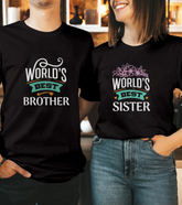 World's Best Brother And Sister Unisex Half Sleeve T-shirts (Pack of 2)