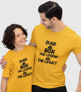 Dad And Son- The Legend And The Legacy Unisex Half Sleeve T-Shirts (Pack of 2)
