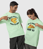 Stolen Pizza Heart Unisex Half Sleeve T-Shirts (Pack of 2)