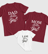 Dad, Mom, Birthday Girl Unisex Half Sleeve T-Shirts (Pack of 3)