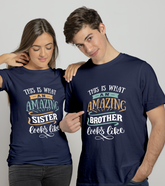 Amazing Brother-Sister Unisex Half Sleeve T-shirts (Pack of 2)