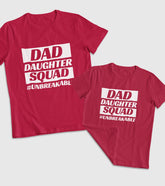 Dad and Daughter Squad Unisex Half Sleeve T-Shirts (Pack of 2)