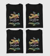 Vacation Mode On Unisex Half Sleeve T-Shirts (Pack of 4)