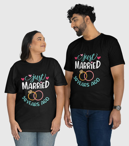 Just Married 30 Years Ago Unisex Half Sleeve T-Shirts (Pack of 2)