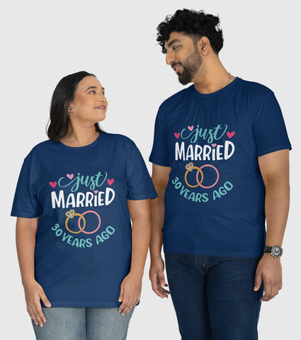 Just Married 30 Years Ago Unisex Half Sleeve T-Shirts (Pack of 2)