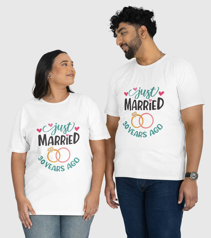 Just Married 30 Years Ago Unisex Half Sleeve T-Shirts (Pack of 2)