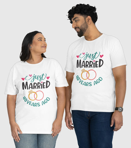 Just Married 40 Years Ago Unisex Half Sleeve T-Shirts (Pack of 2)