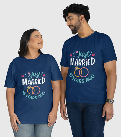 Just Married 45 Years Ago Unisex Half Sleeve T-Shirts (Pack of 2)