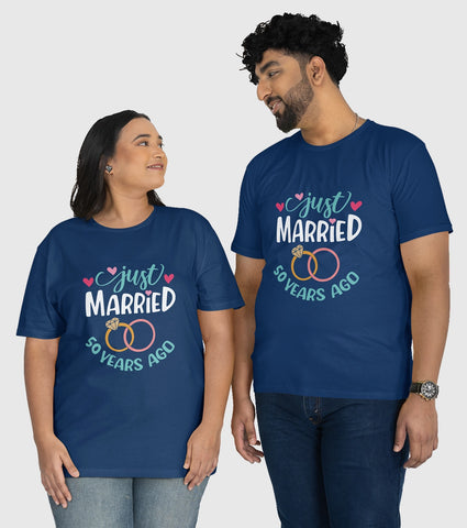 Just Married 50 Years Ago Unisex Half Sleeve T-Shirts (Pack of 2)