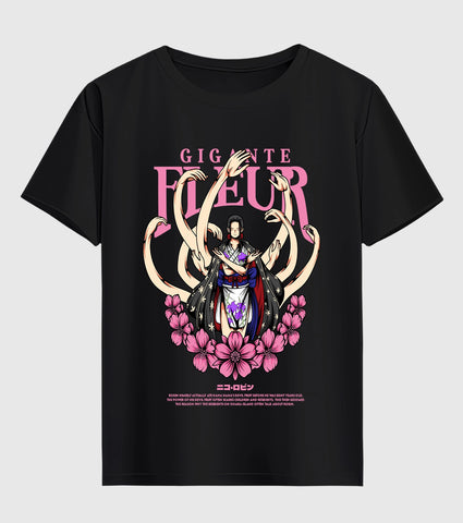Fleur Nico Robin Anime Half Sleeve T-Shirt