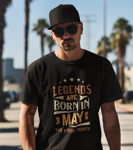 Legends are Born in May Half Sleeve T-Shirt