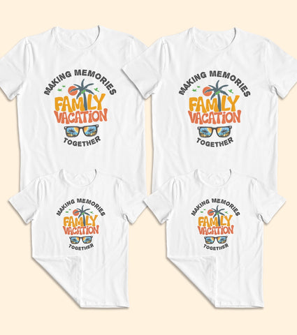 Family Vacation Unisex Half Sleeve T-Shirts (Pack of 4)