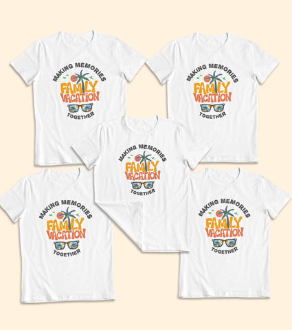 Family Vacation Together Group Unisex Half Sleeve T-Shirts (Pack of 5)