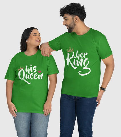 His Queen, Her King Unisex Half Sleeve T-Shirts (Pack of 2)