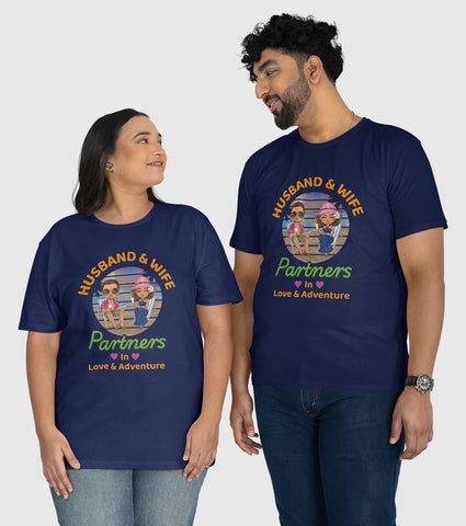 Partners in Love And Adventure Unisex Half Sleeve T-Shirts (Pack of 2)