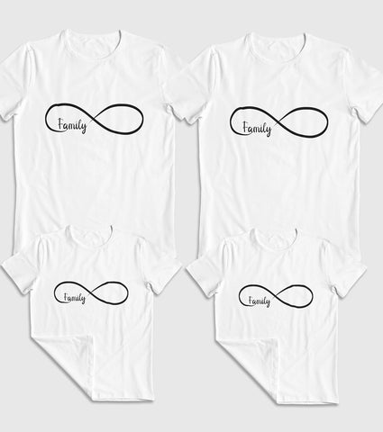 Family Infinity Unisex Half Sleeve T-Shirts (Pack of 4)