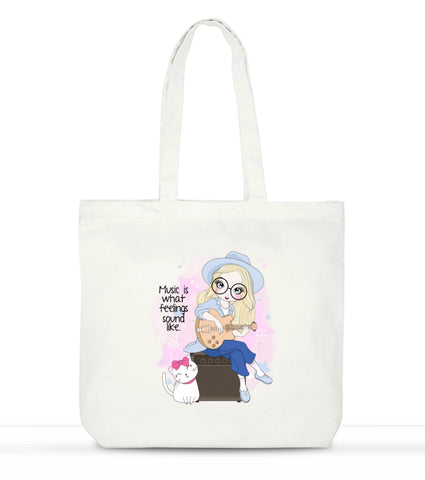 Music Sounds Good Everyday Large Tote Bag