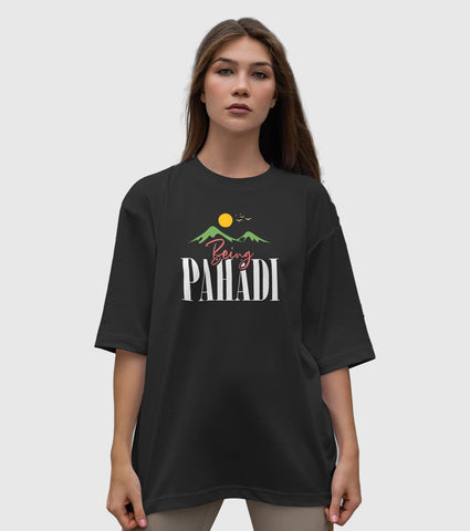 Being Pahadi Terry Oversized Half Sleeve T-Shirt