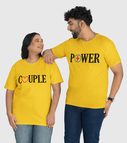 Power Couple Unisex Half Sleeve T-Shirts (Pack of 2)