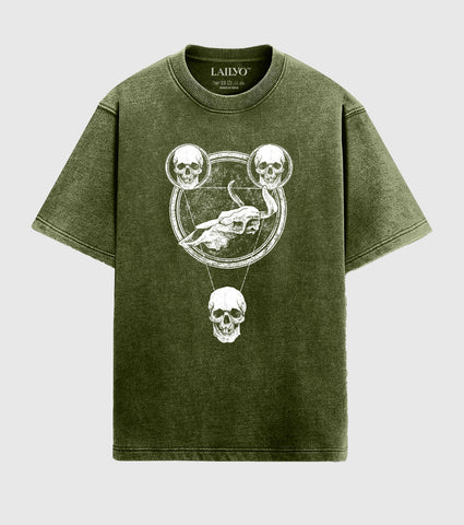 Skull Triangle Unisex Acid Wash Oversized Classic T-shirt