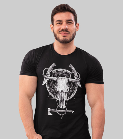 Skull Structure Half Sleeve T-Shirt