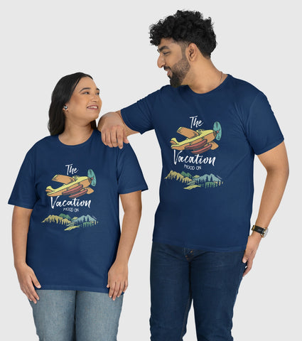 Vacation Mode On Unisex Half Sleeve T-Shirts (Pack of 2)