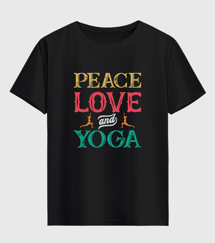 Peace Love Yoga Unisex Half Sleeve T-Shirt