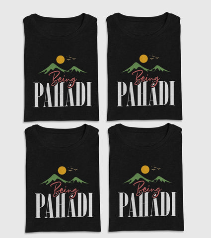 Being Pahadi Unisex Half Sleeve T-Shirts (Pack of 4)