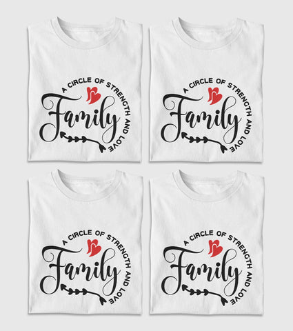 Family Strength And Love Group Unisex Half Sleeve T-Shirts (Pack of 4)