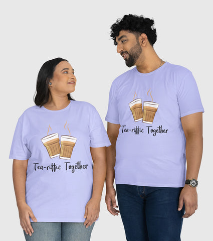 Tea-riffic Together Unisex Half Sleeve T-Shirts (Pack of 2)