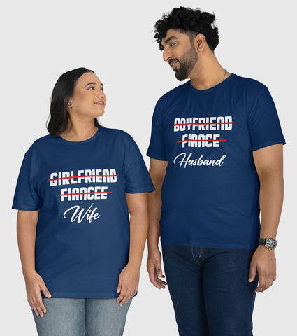 Husband And Wife Unisex Half Sleeve T-Shirts (Pack of 2)